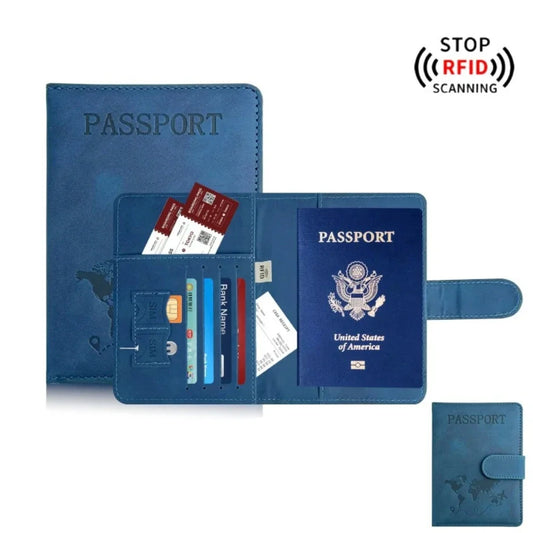 Travel Passport Holder Wallet in PU Leather
