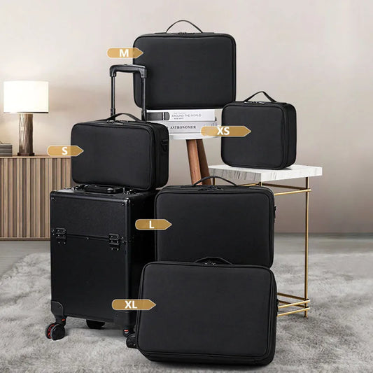 Large Capacity Makeup Organizer Trolley Case