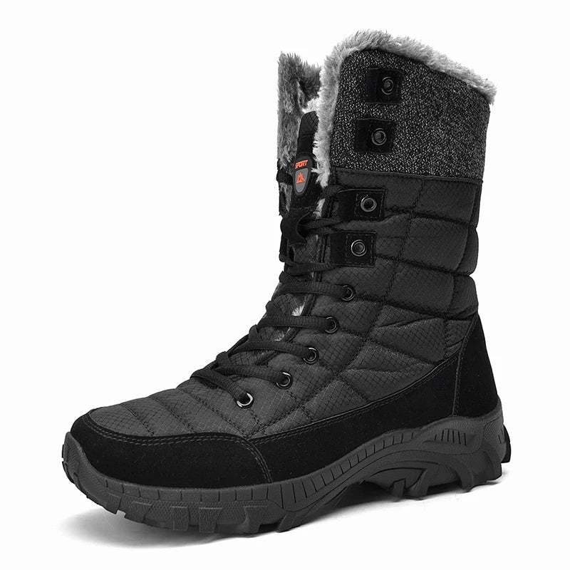 Men's Waterproof Snow Boots - Warm High-Top Winter Hikers