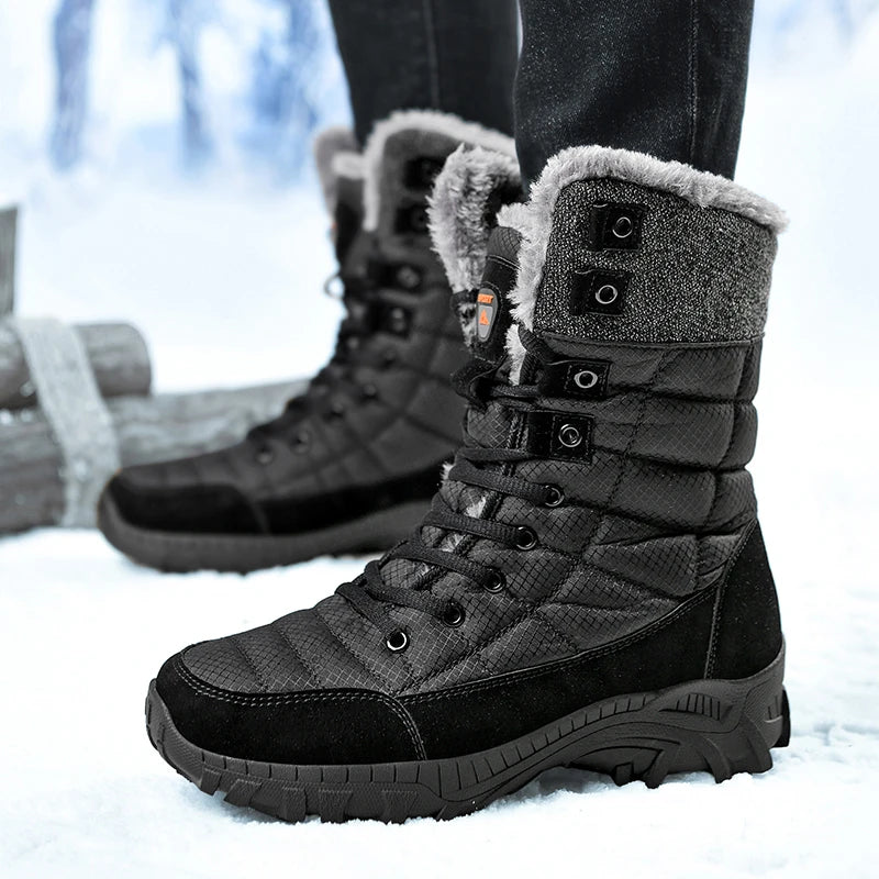 Men's Waterproof Snow Boots - Warm High-Top Winter Hikers