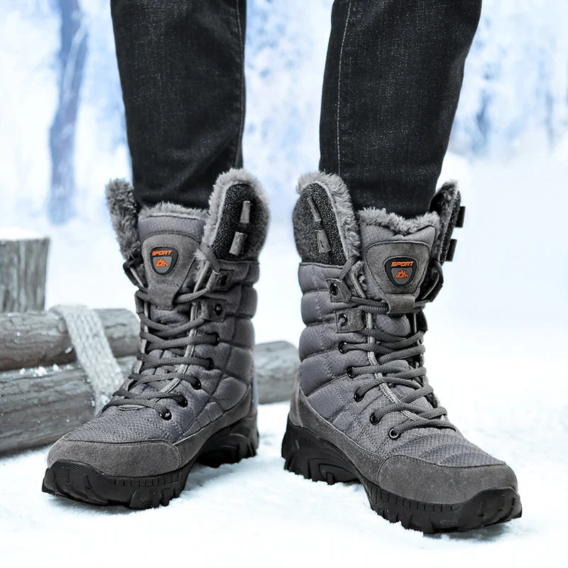 Men's Waterproof Snow Boots - Warm High-Top Winter Hikers