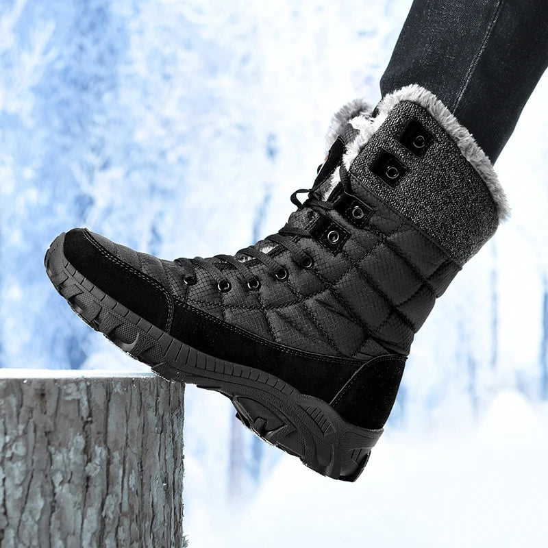 Men's Waterproof Snow Boots - Warm High-Top Winter Hikers