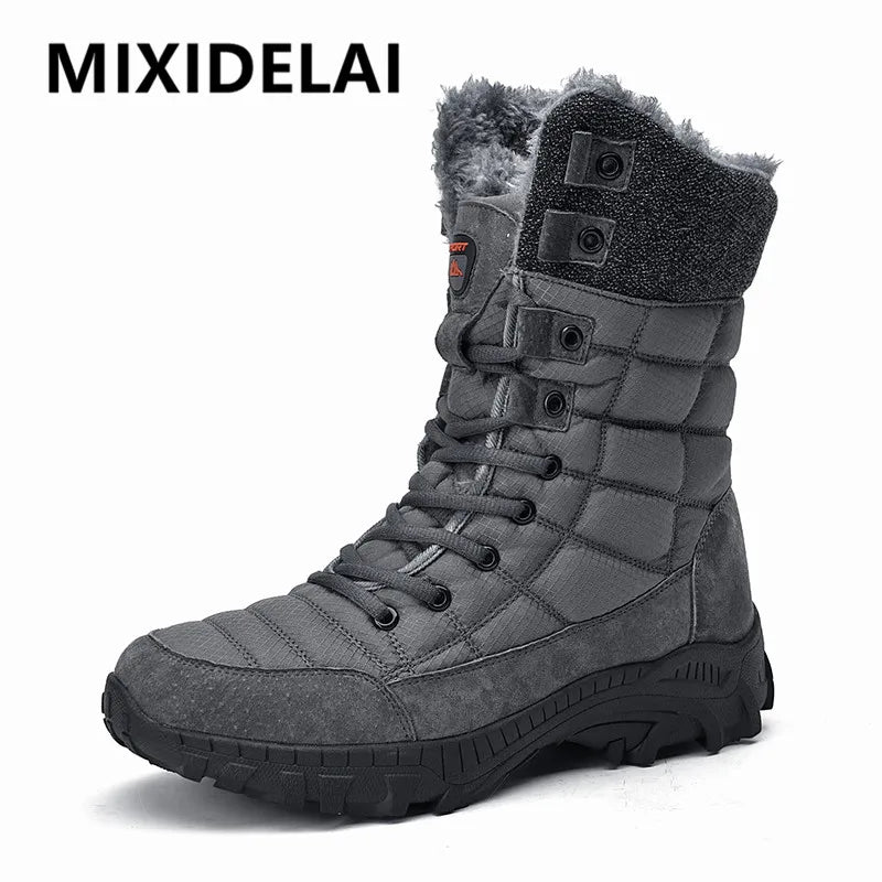 Men's Waterproof Snow Boots - Warm High-Top Winter Hikers