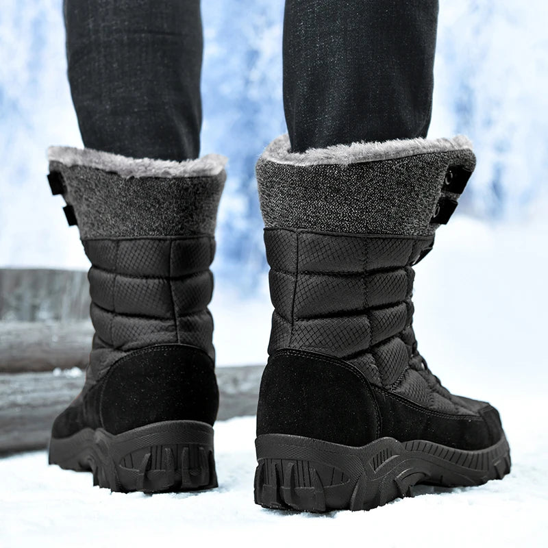 Men's Waterproof Snow Boots - Warm High-Top Winter Hikers