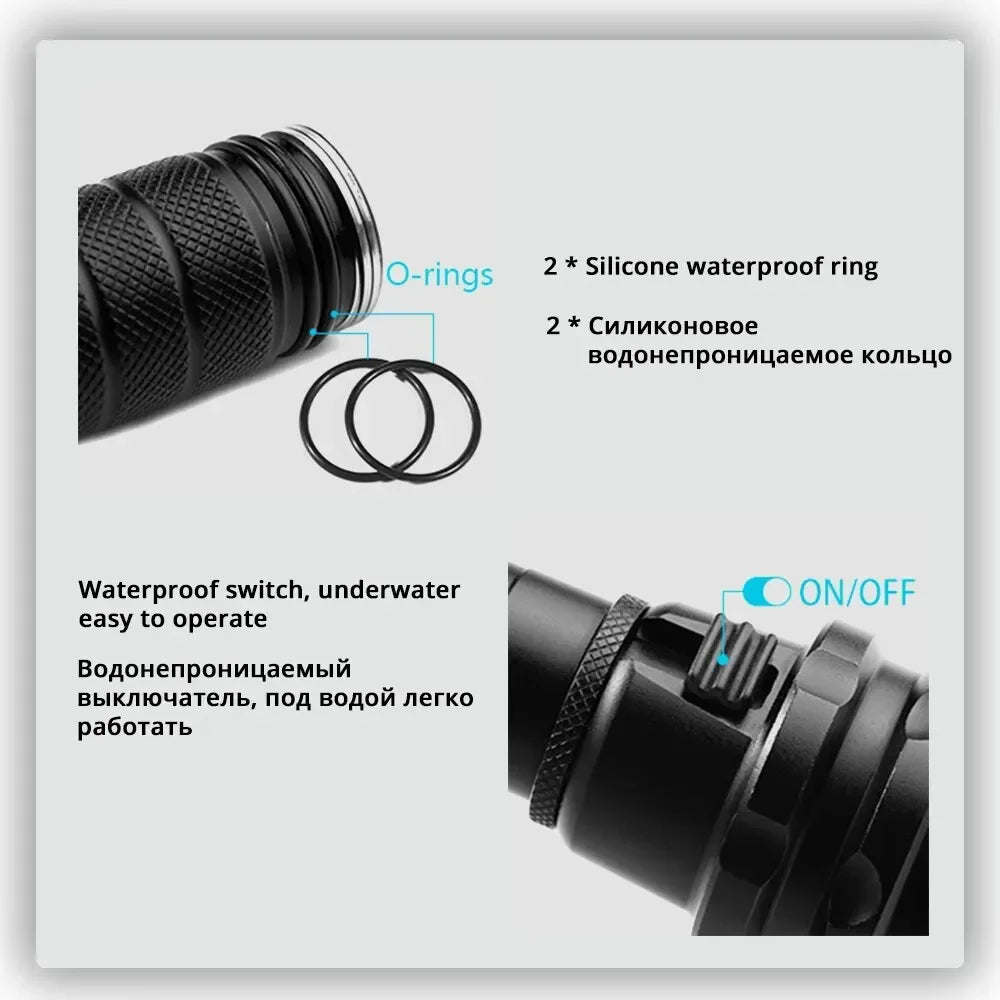 IP68 Diving Flashlight - High Power Underwater Light