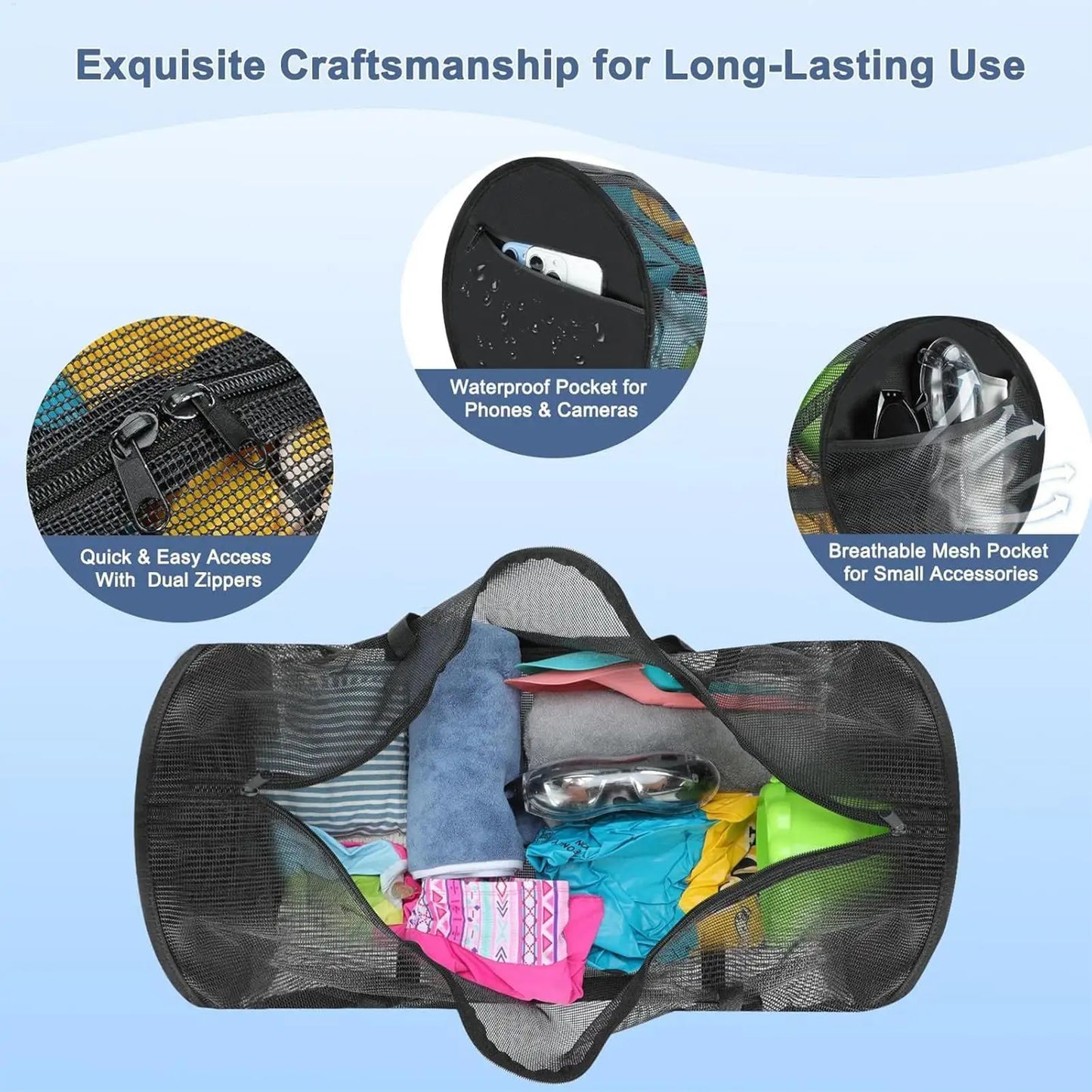 Large Capacity Diving Mesh Duffel Bag