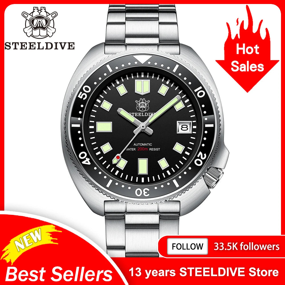 STEELDIVE SD1970 200M Dive Watch with Sapphire Glass