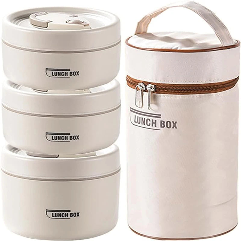 Insulated 3-Tier Stainless Steel Lunch Container Set