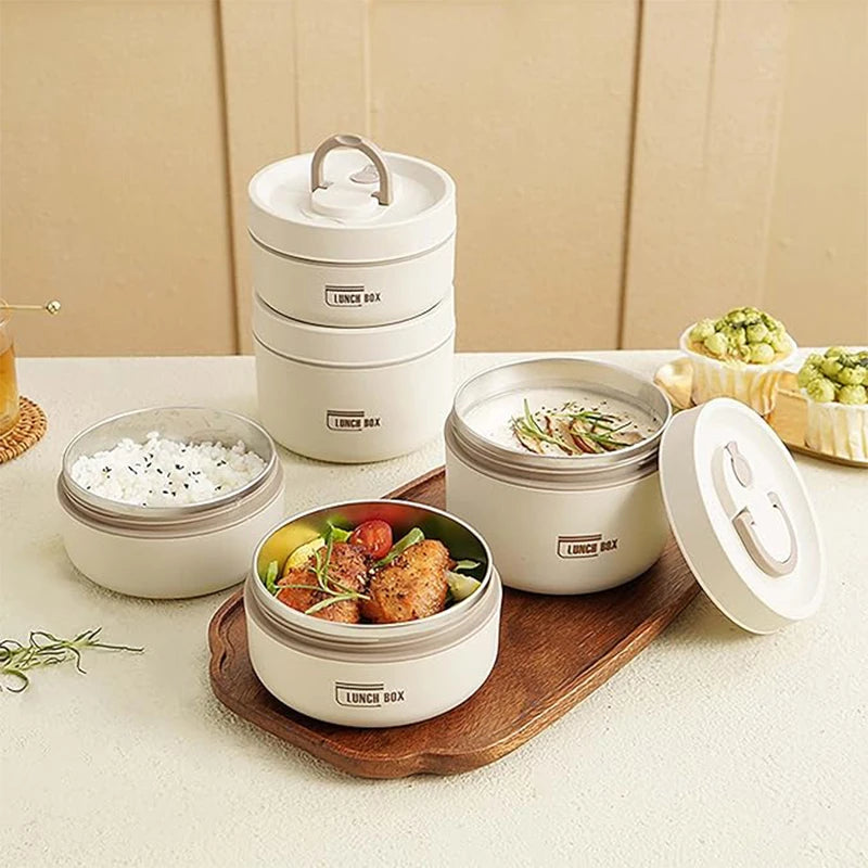 Insulated 3-Tier Stainless Steel Lunch Container Set
