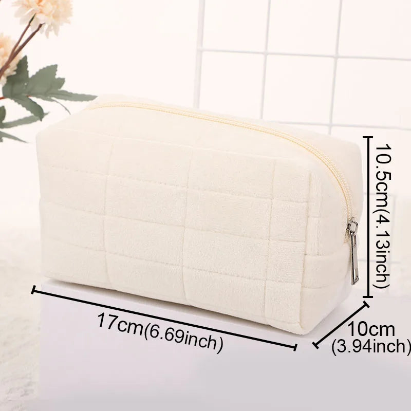 Plush Travel Makeup Bag with Zipper