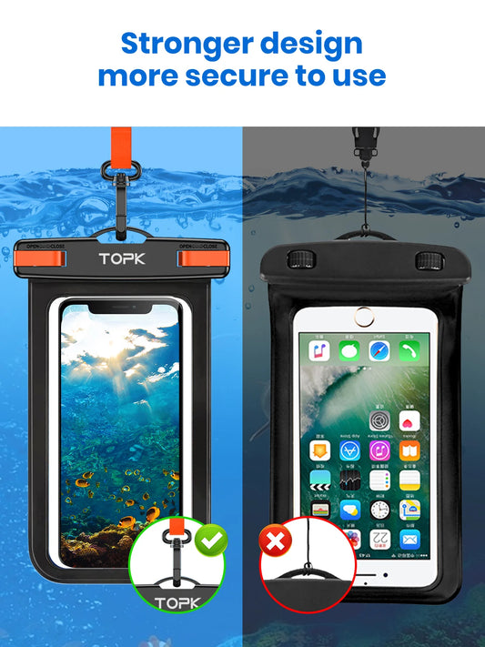 TOPK E01 Waterproof Phone Pouch - Universal IPX8 Dry Bag