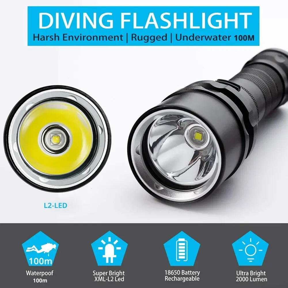 IP68 Diving Flashlight - High Power Underwater Light