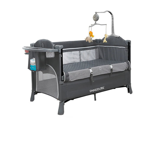 PANGDUBE 4-in-1 Foldable Baby Crib with Rocker and Changing Table
