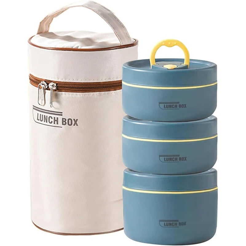Insulated 3-Tier Stainless Steel Lunch Container Set
