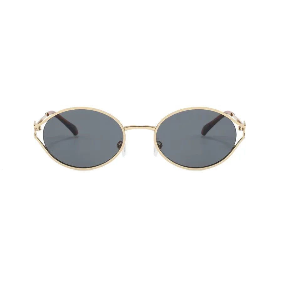 Oval Metal Frame Sunglasses for Women UV400