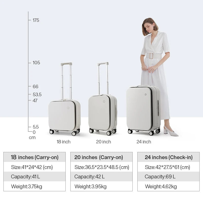 MIXI Aluminum Frame Carry-On Suitcase 18 to 24 Inch