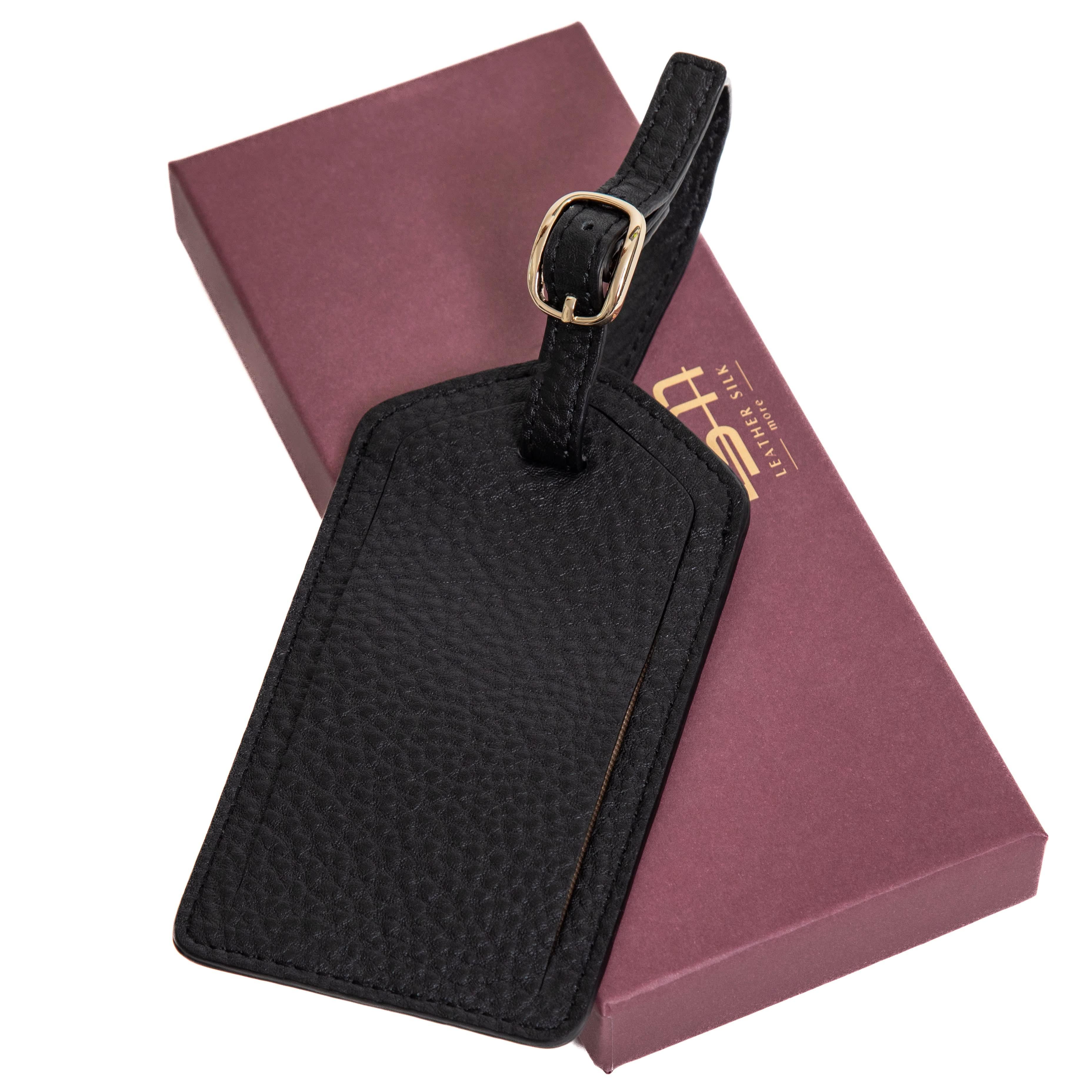 Full Grain Leather Luggage Tag – Sophia Premium Travel Bag Tag